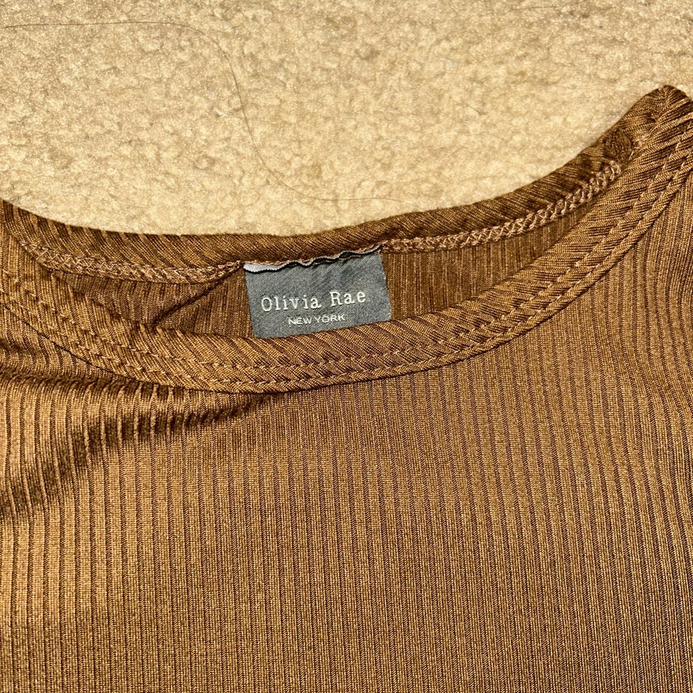 Olivia Rae Chocolate Ribbed Knit Top - Picture 4 of 7